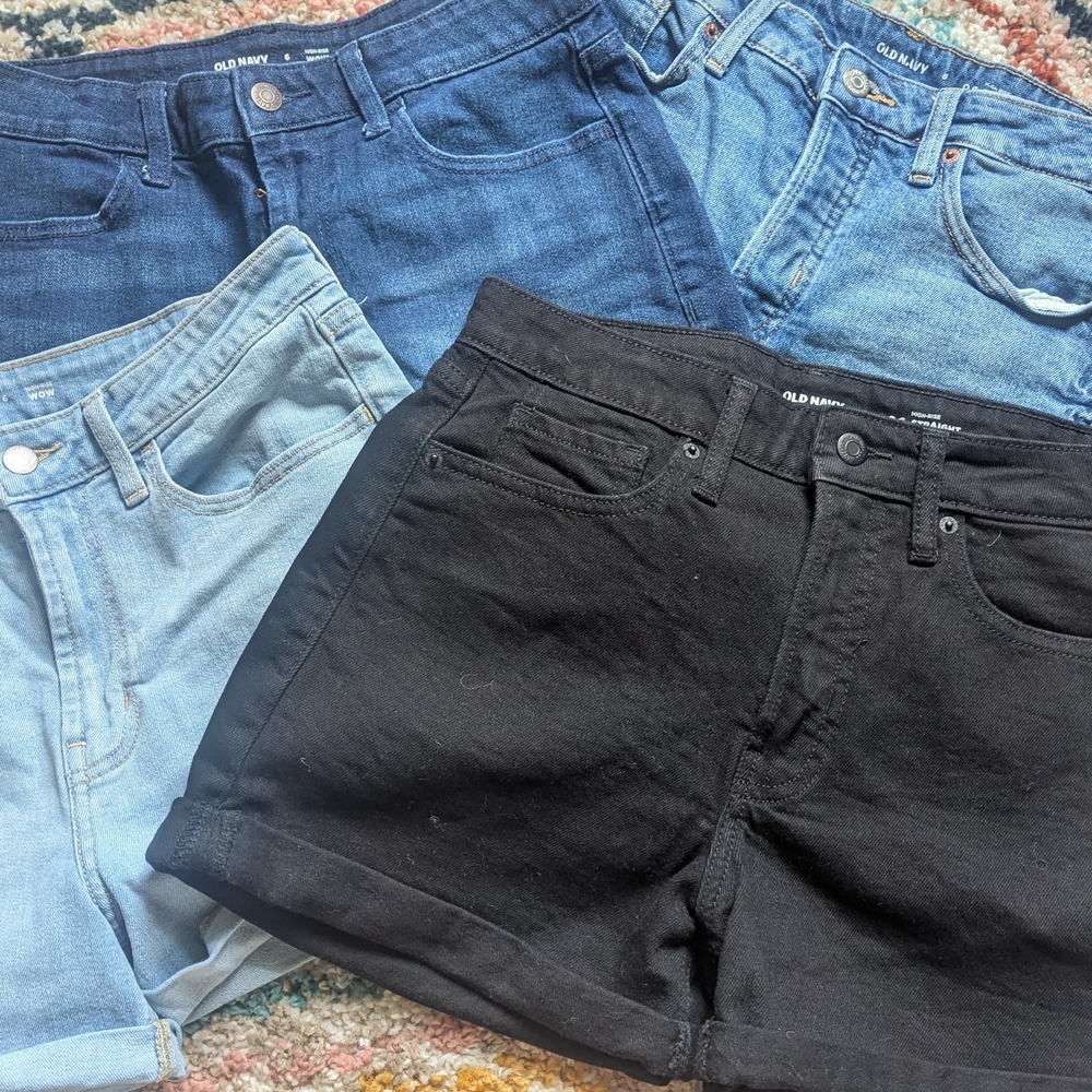 Old Navy Women's Jean Shorts - Black, Blue, Light Blue